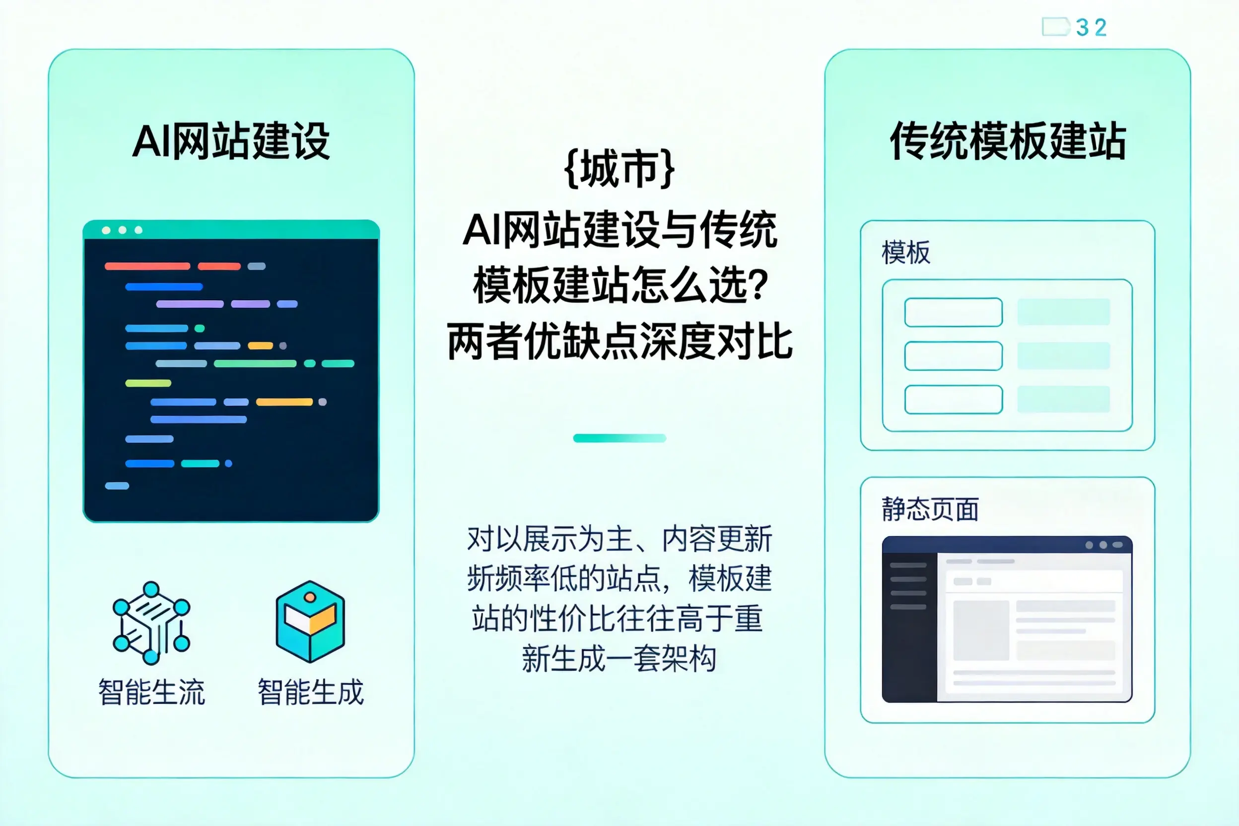 北海AI网站建设与传统模板建站怎么选？两者优缺点深度对比