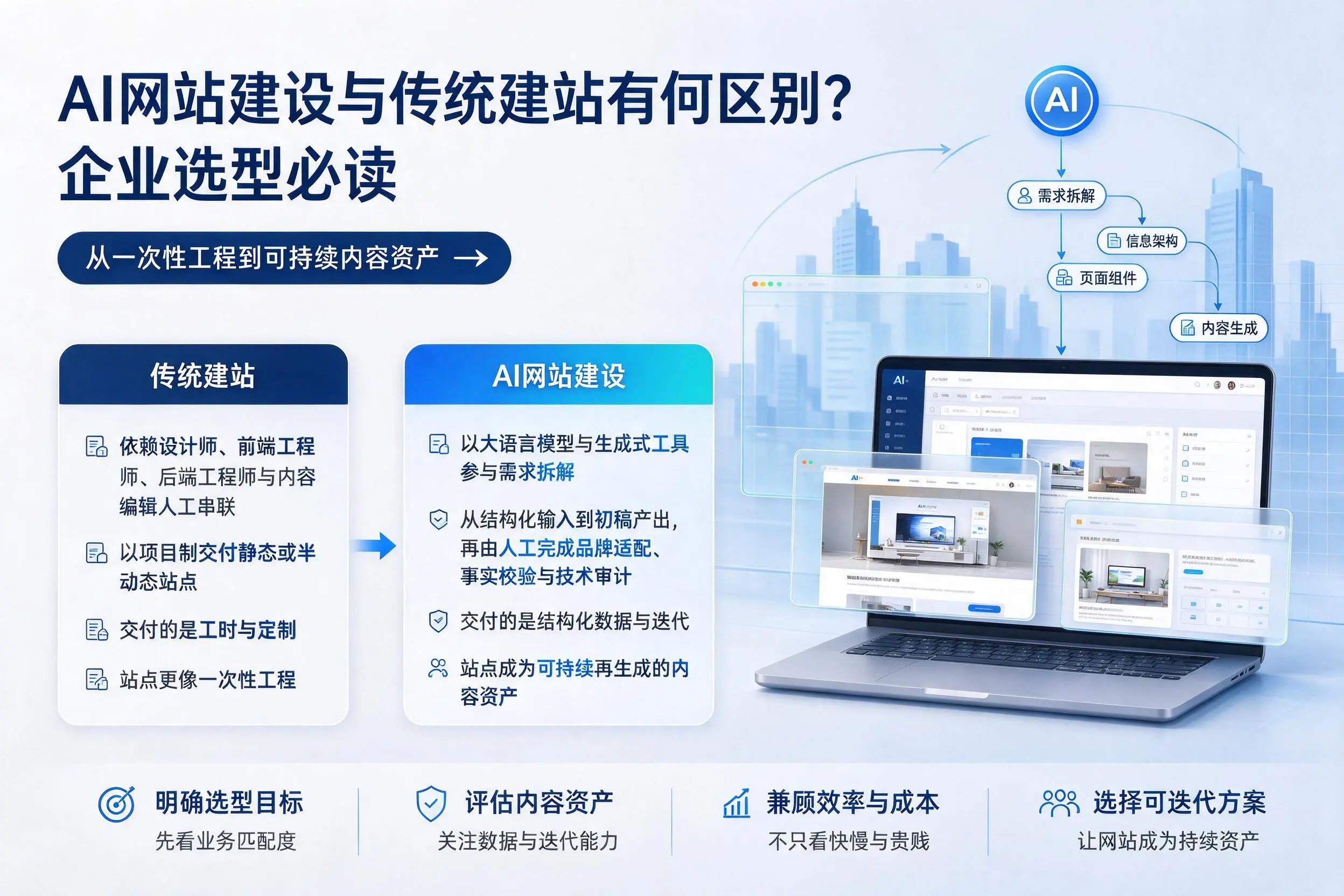 AI网站建设与传统建站有何区别？北海企业选型必读