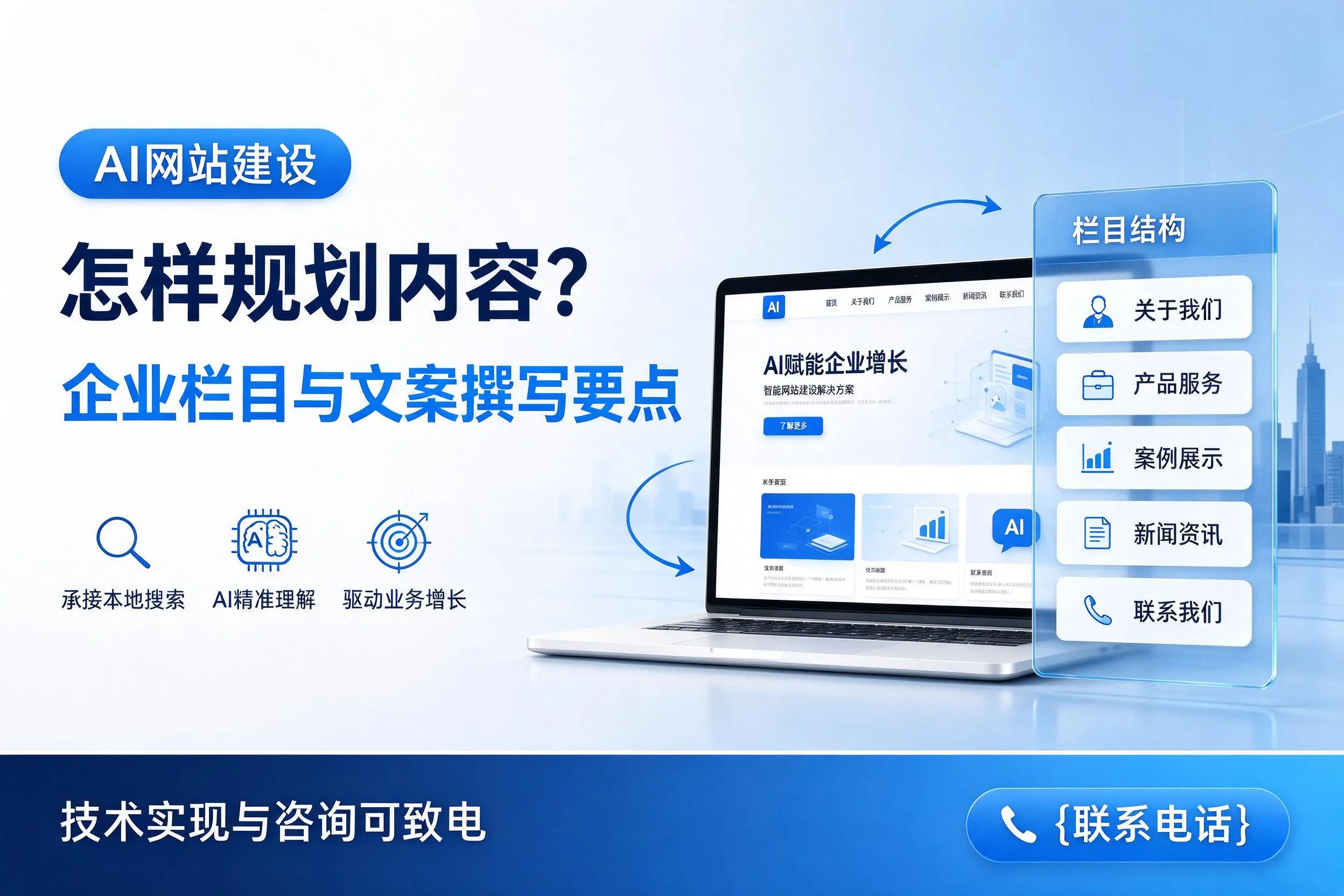 AI网站建设怎样规划内容？北海企业栏目与文案撰写要点