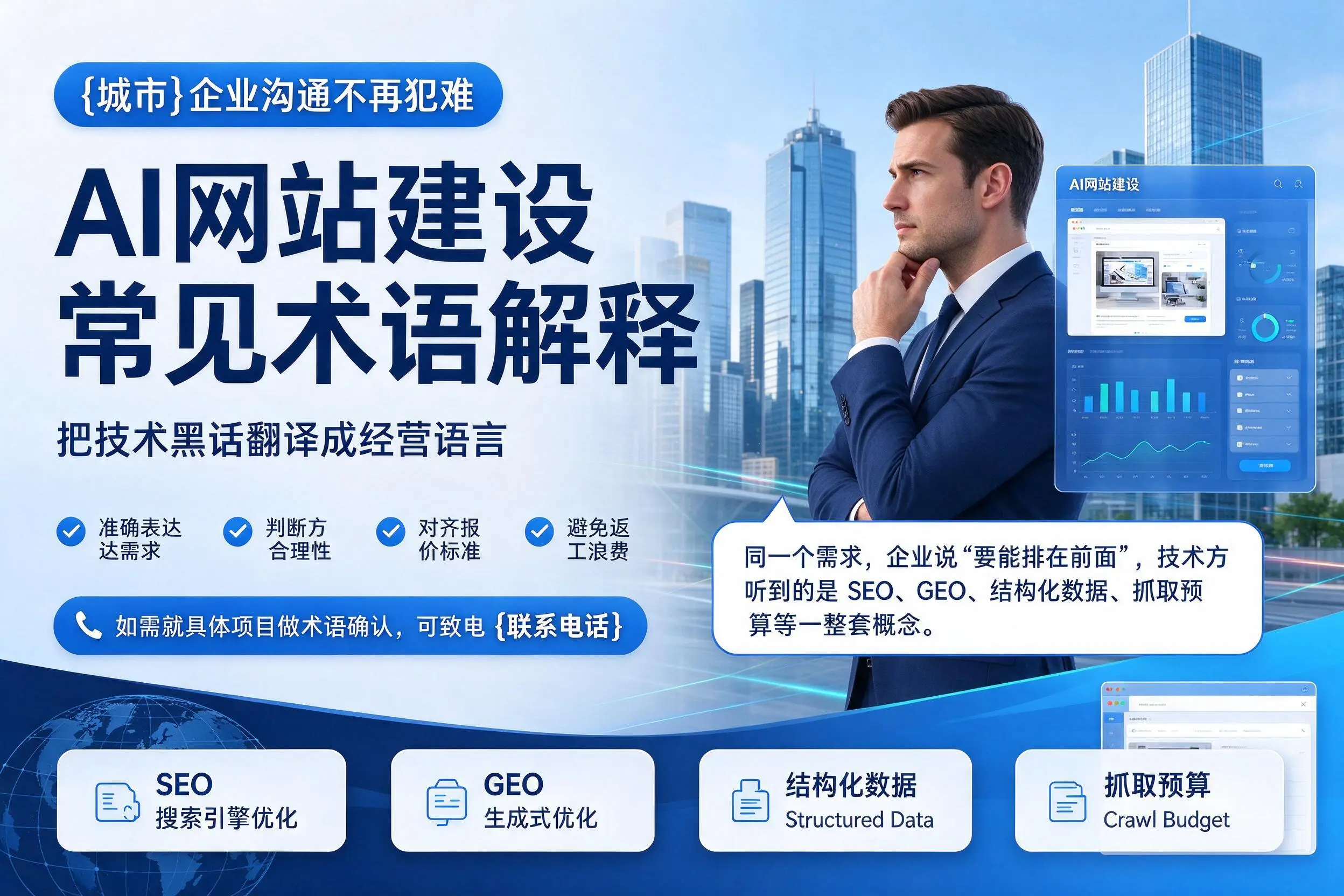 AI网站建设常见术语解释,北海企业沟通不再犯难